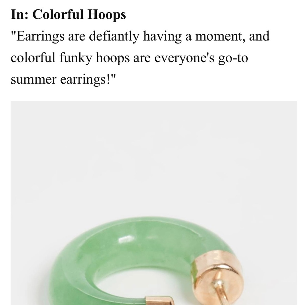 Anthropologie Glass Hoop Earrings in Yellow ! NWT Sold Out on Anthro!! 💖… - Picture 5 of 11